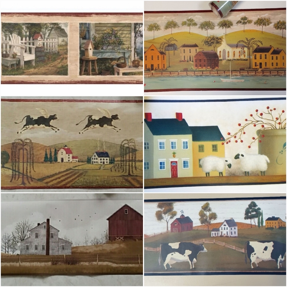 RESERVED Wallpaper Border Country Flying Cows 2 ROLLS - Picture 8 of 11